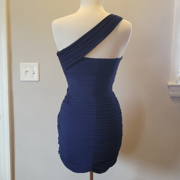 Laundry by Shelli Segal One-Shoulder Cocktail Dress, Navy - Picture 3 of 7